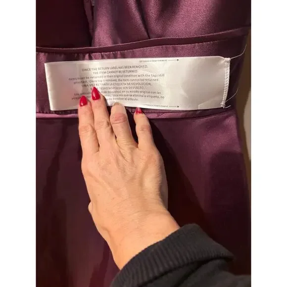 Ieena for MacDuggal the plunge v neck ballroom amethyst purple gown dress 4 - Picture 9 of 12